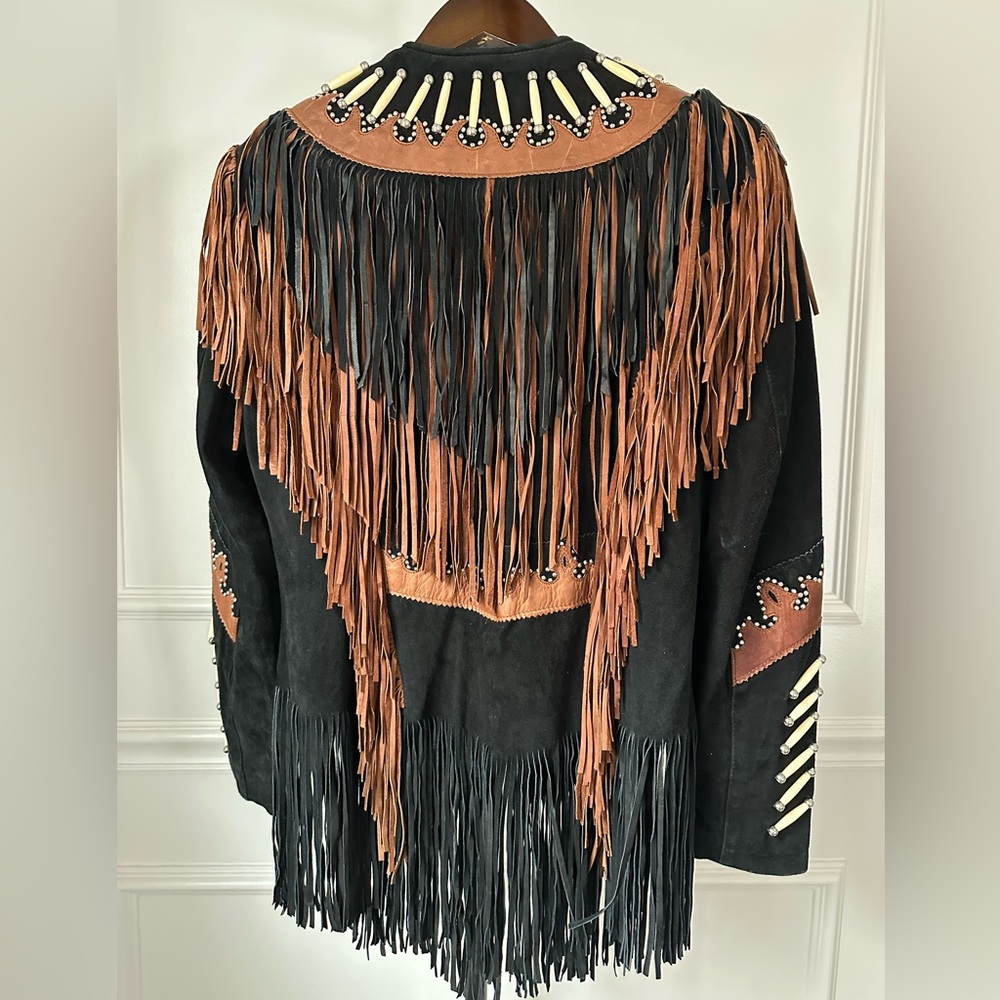 Leather Gallery Fringe Western Jacket Size Medium - Picture 3 of 7